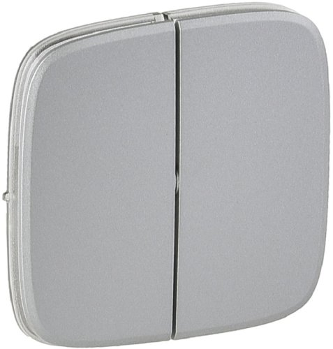 Лицевая панель Legrand Valena Allure для 2-кл. выключателя алюминий картинка